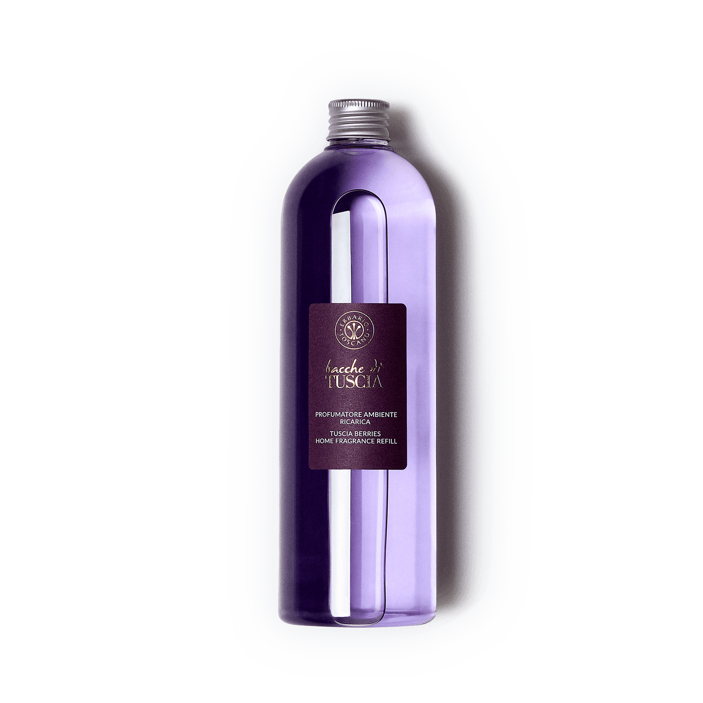 Diffuser Refill 500ml Bacche di Tuscia – fruity red berry fragrance bottle with black label by Gitana Lifestyle