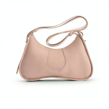 Gitana Aria Shoulder Bag in Pebble Calf Driftwood - Italian Leather Handbag.