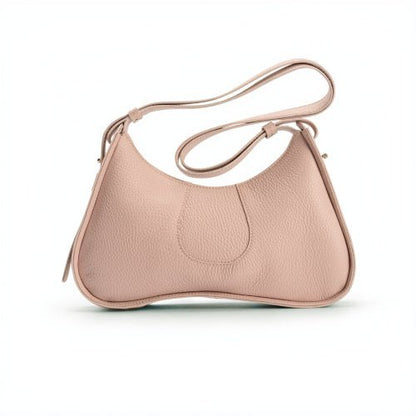 Aria Shoulder Bag in Pebble Calf Driftwood - Back View
