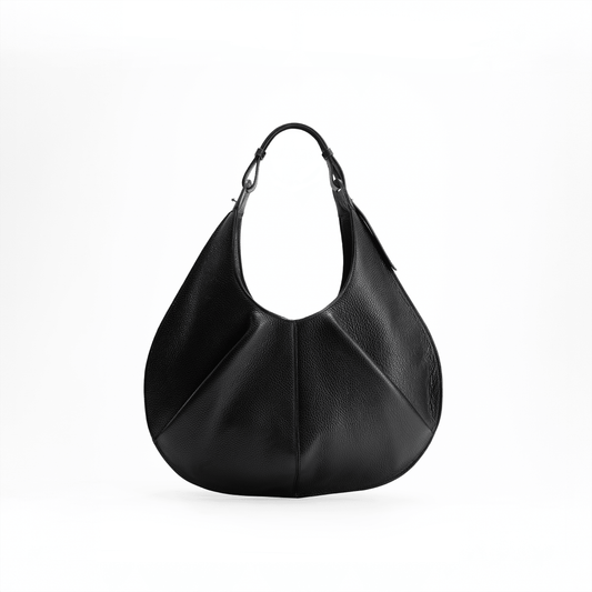 Gitana Onda Tote Bag Pebble Calf Nero