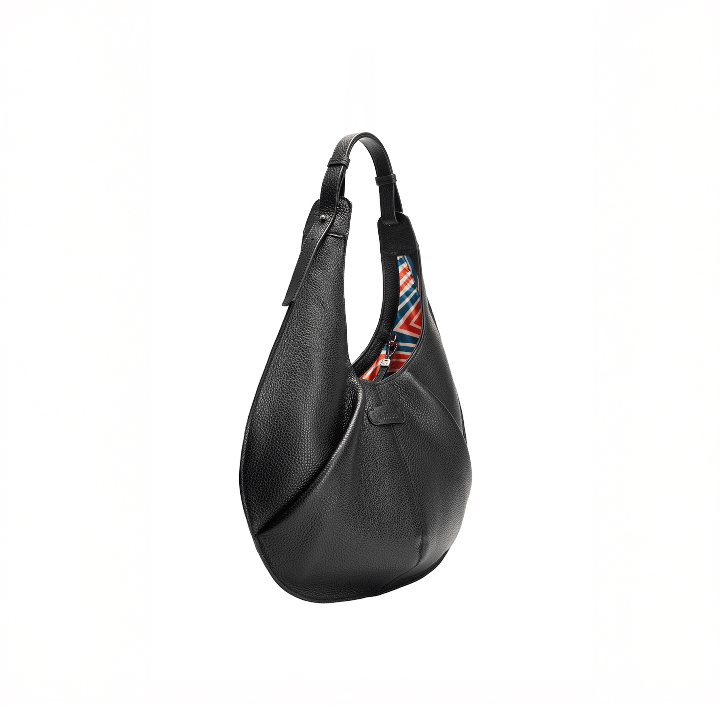 Gitana Onda Tote Bag Pebble Calf Nero