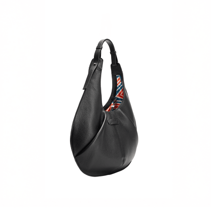 Gitana Onda Tote Bag Pebble Calf Nero