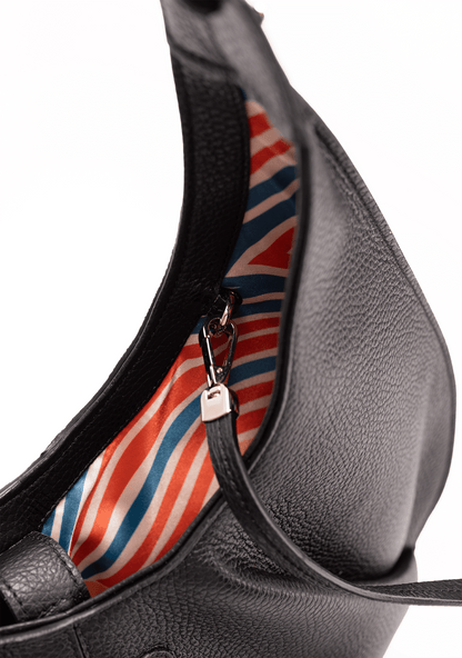 Gitana Onda Tote Bag Pebble Calf Nero