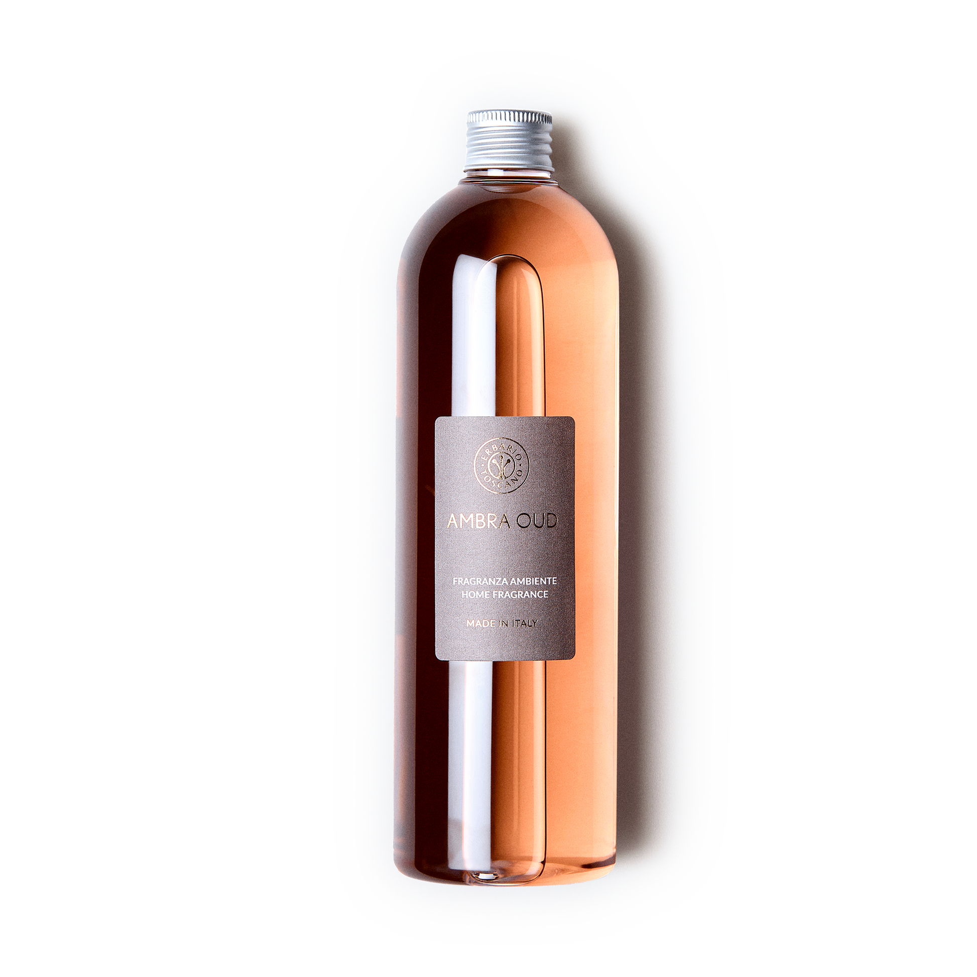 Ambra Oud home fragrance diffuser refill 500ml by Erbario Toscano – oud and caramel