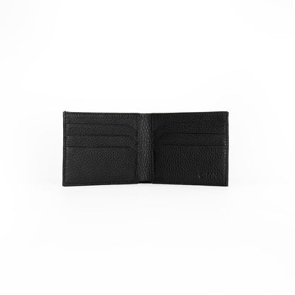 Elio Men's Wallet Adria Nero - Open Interior showing 6 Card Slots, Note Compartment and Gitana Brand Detail
