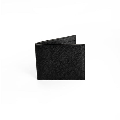 Gitana Elio Men's Wallet in Adria Nero - Italian Pebble Calf Leather Bifold Wallet
