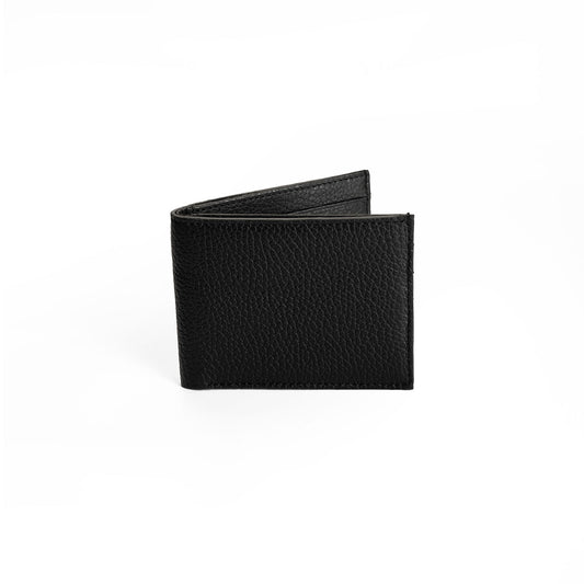 Gitana Elio Men's Wallet in Adria Nero - Italian Pebble Calf Leather Bifold Wallet
