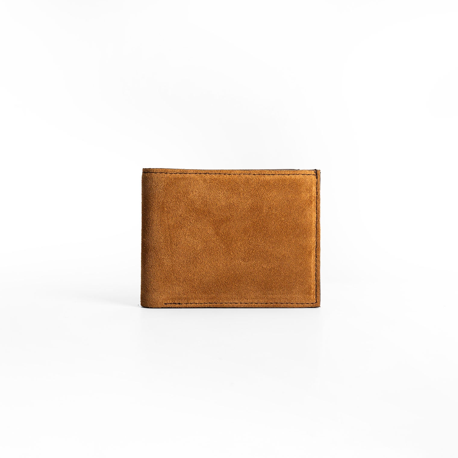 Elio Men's Wallet Vesuvio Caramel - Front View Italian Suede Exterior
