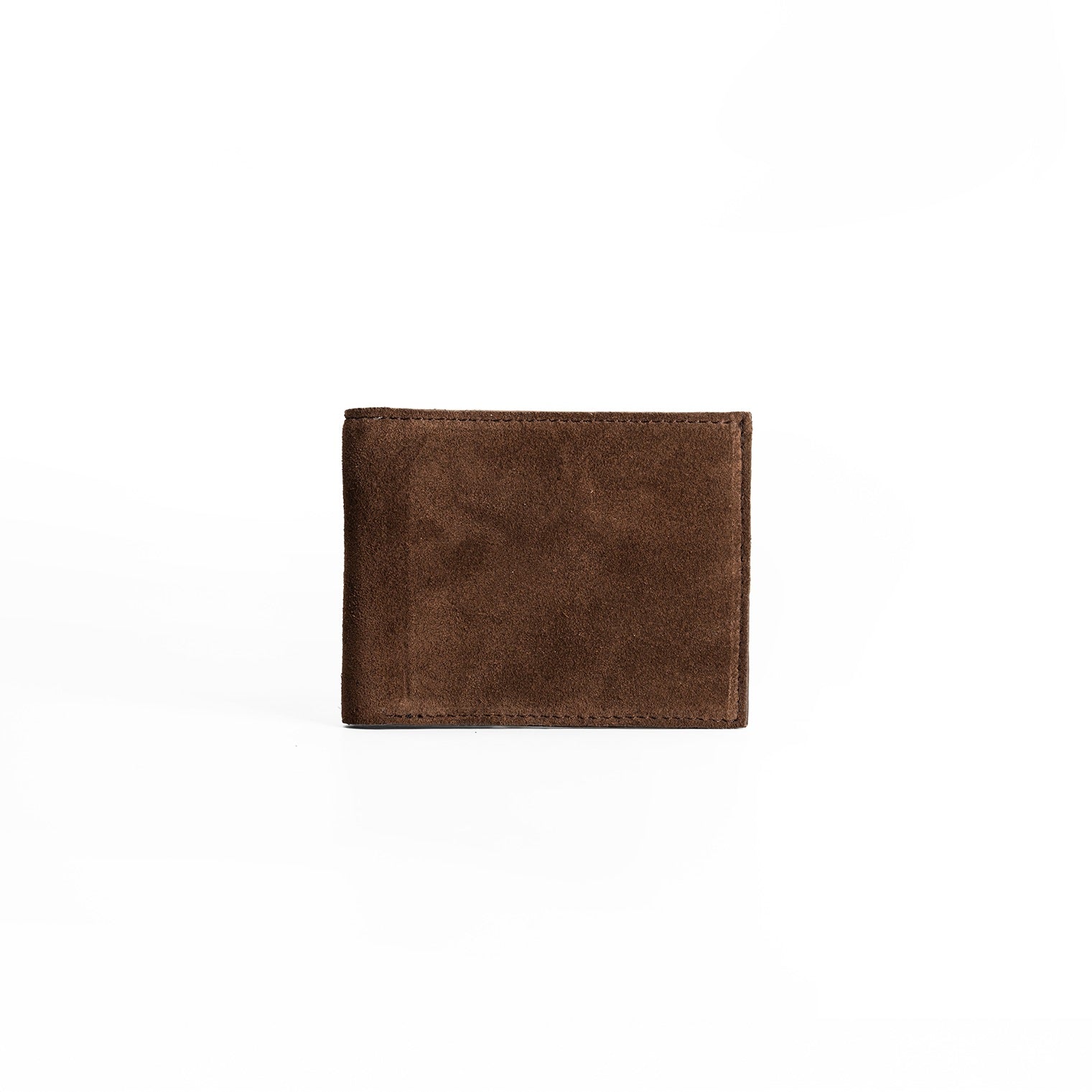 Elio Men's Wallet Vesuvio Chocolate - Front View Italian Suede Exterior