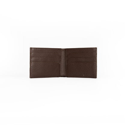 Elio Men's Wallet Vesuvio Chocolate - Open Interior in Adria Cioccolato showing 6 Card Slots and Note Compartment
