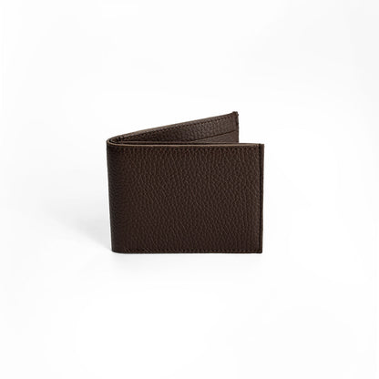Gitana Elio Men's Wallet in Adria Cioccolato - Italian Pebble Calf Leather Bifold Wallet
