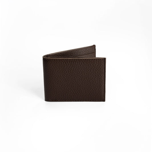 Gitana Elio Men's Wallet in Adria Cioccolato - Italian Pebble Calf Leather Bifold Wallet
