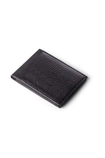 Vale Men's Wallet Adria Nero - Back View Italian Pebble Calf Leather with External Slip Pocket
