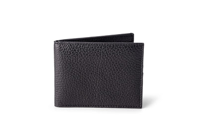 Gitana Vale Men's Wallet in Adria Nero - Italian Pebble Calf Leather Bifold Wallet


