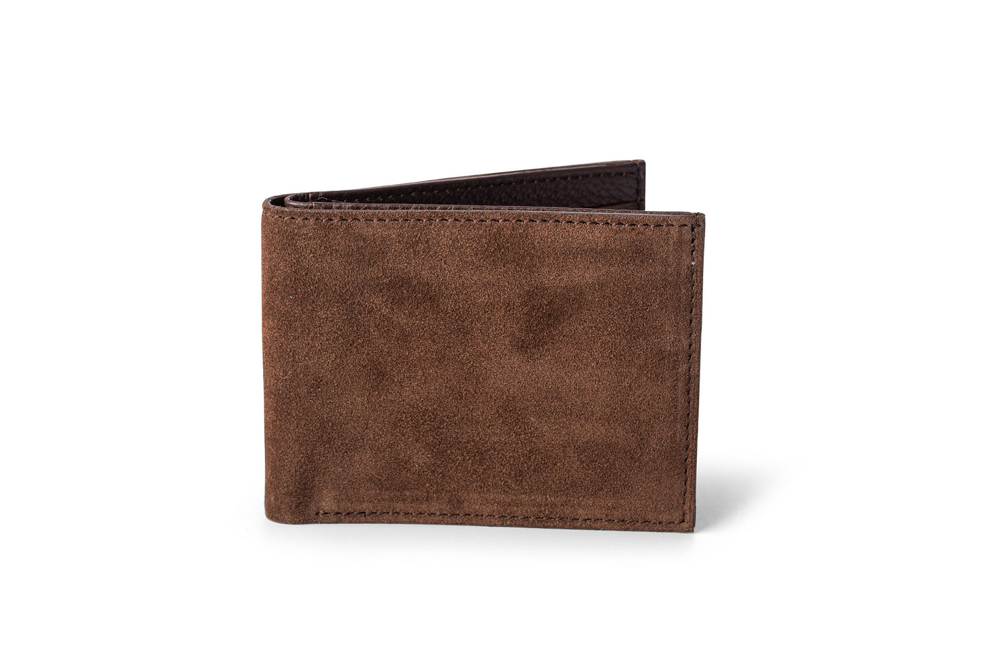 Gitana Vale Men's Wallet in Vesuvio Chocolate - Italian Suede Bifold Wallet