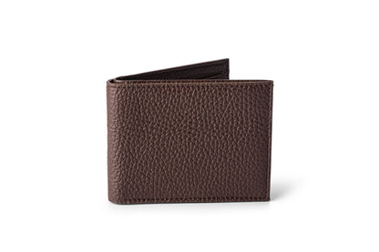 Gitana Vale Men's Wallet in Adria Cioccolato - Italian Pebble Calf Leather Bifold Wallet
