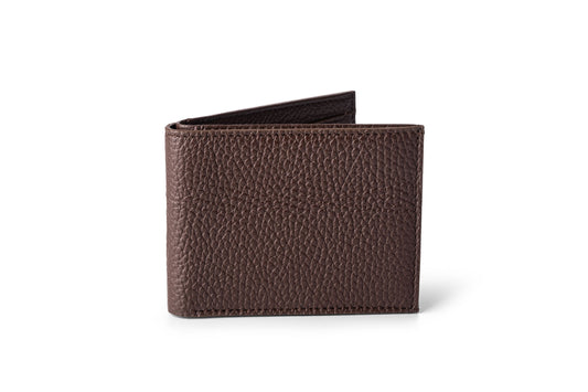 Gitana Vale Men's Wallet in Adria Cioccolato - Italian Pebble Calf Leather Bifold Wallet
