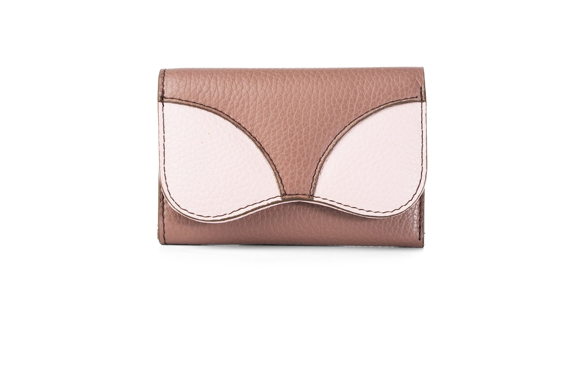 Gitana Ala Ladies Wallet in Balsamic and Camelia - Italian Adria Pebble Calf Leather
