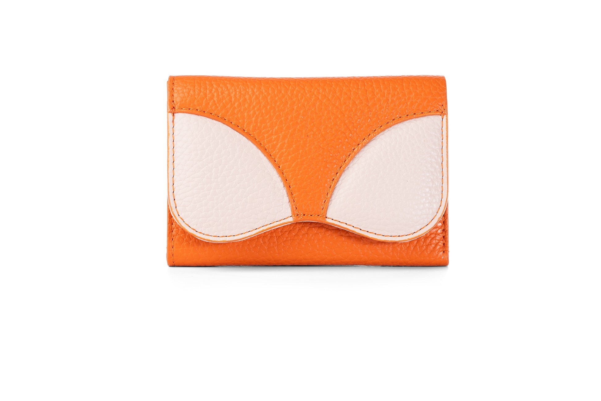Gitana Ala Ladies Wallet in Orange and Driftwood - Italian Pebble Calf Leather