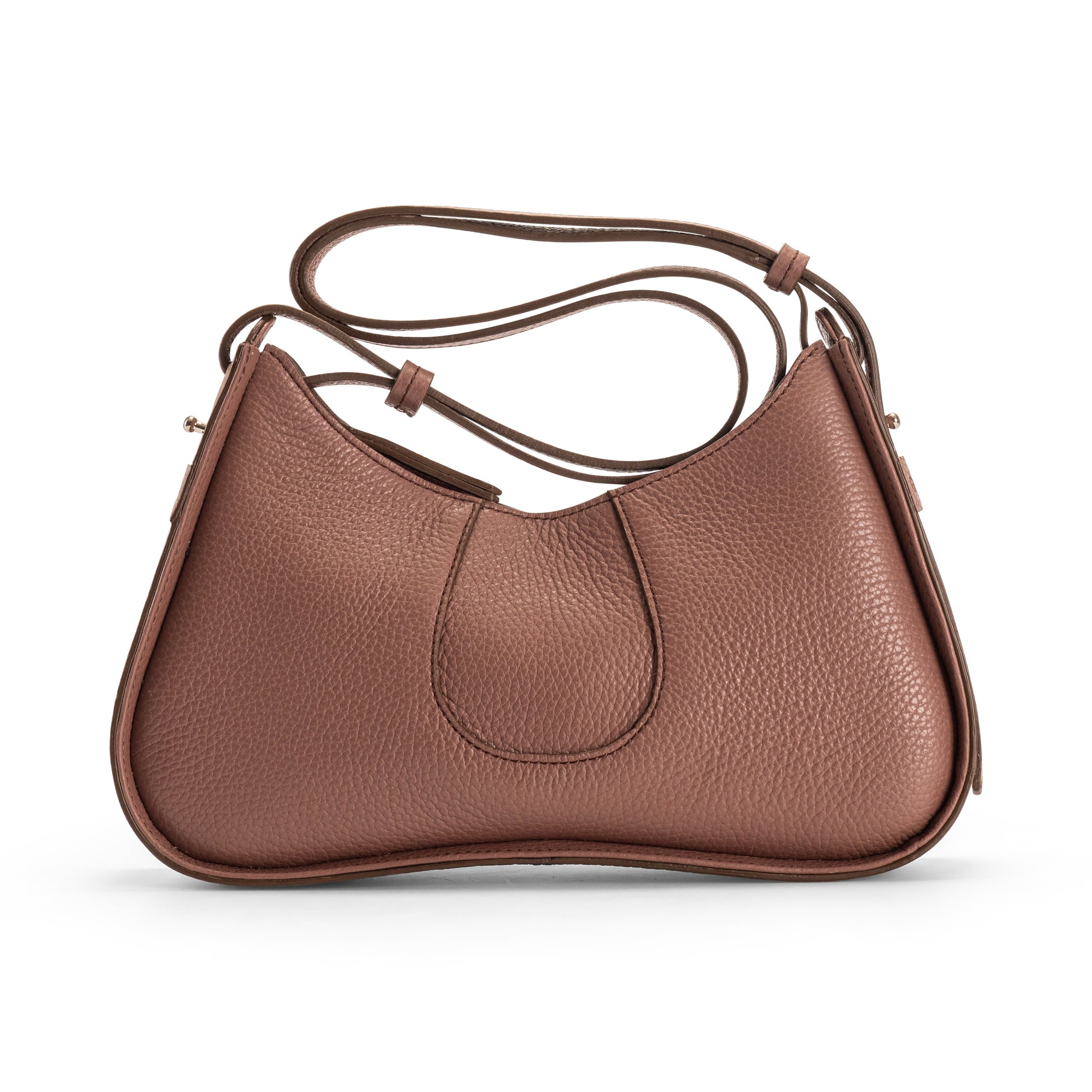 Aria Shoulder Bag Toast Brown - Elegant Petite Silhouette - Back View