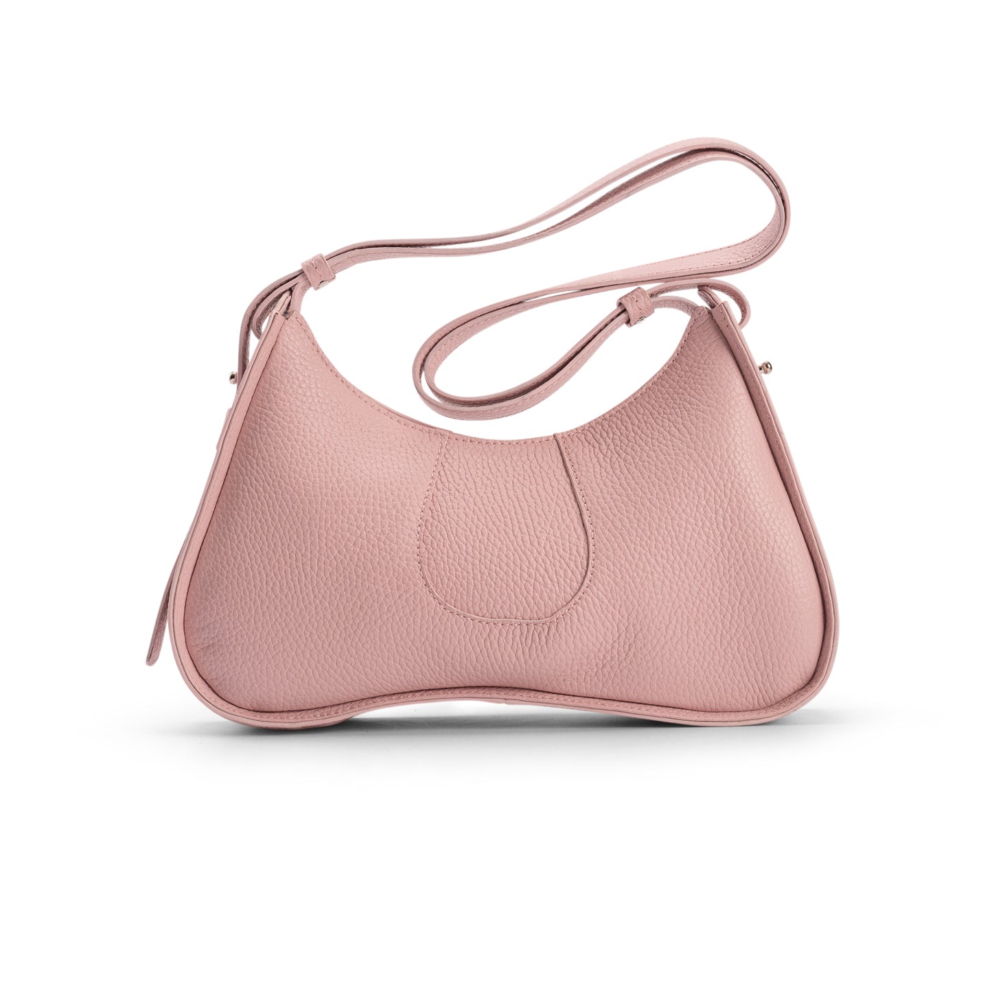 Aria Shoulder Bag Camelia - Petite Italian Leather Handbag - Front View