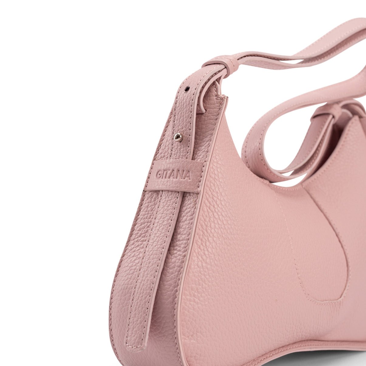 Aria Shoulder Bag Camelia - Zip Side Strap Detail