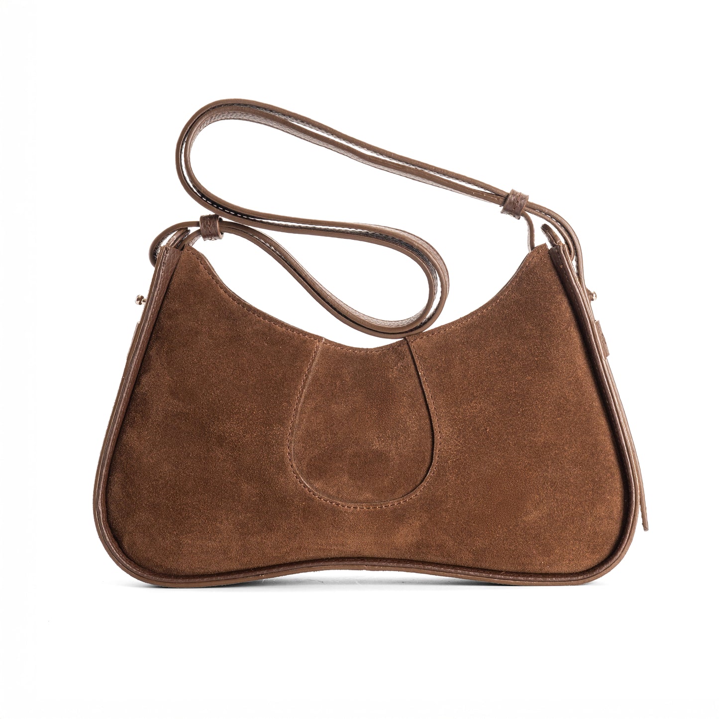 Aria Shoulder Bag Chocolate - Elegant Petite Silhouette - Back View