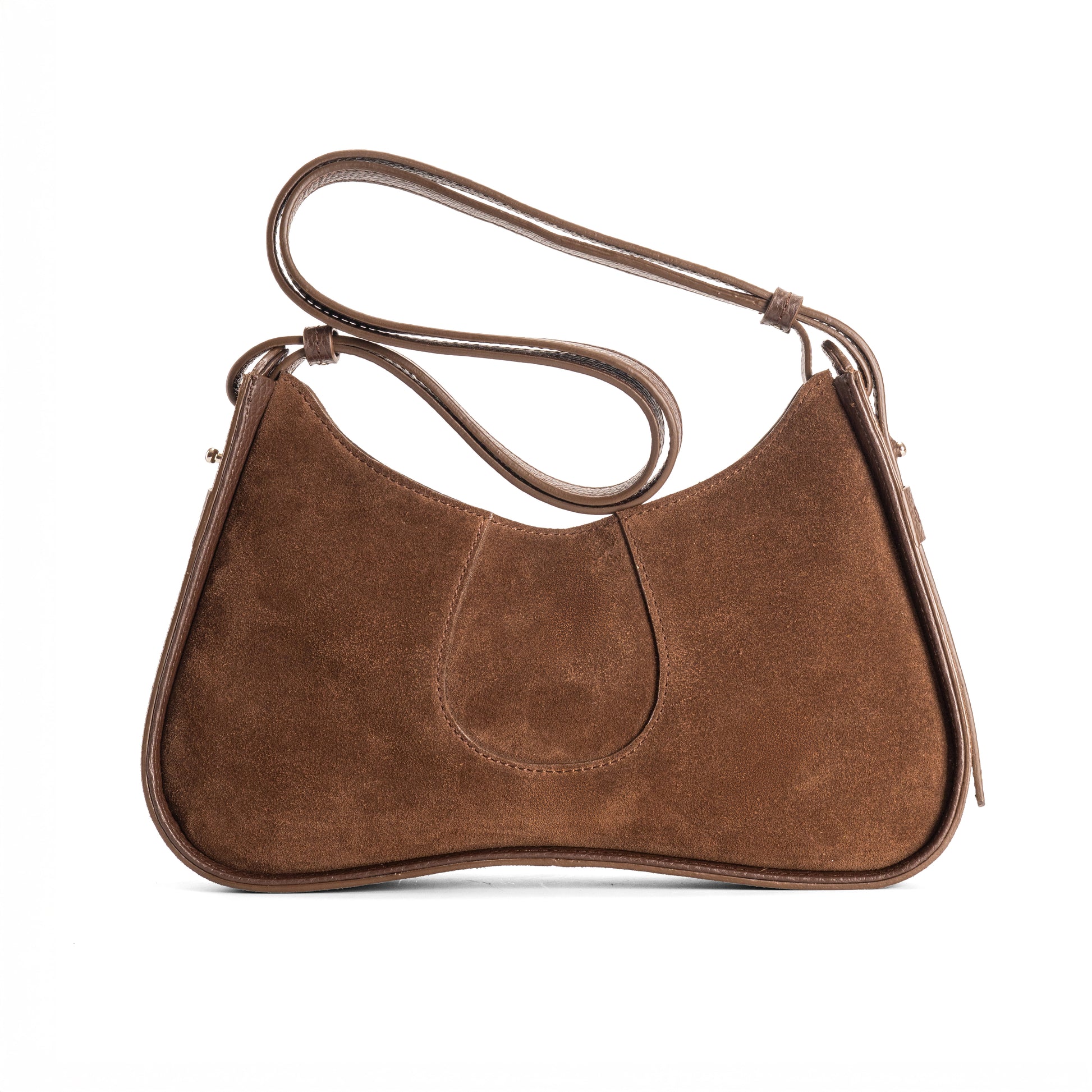 Aria Shoulder Bag Chocolate - Elegant Petite Silhouette - Back View