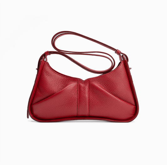 Isla Shoulder Bag Red - Elegant Petite Silhouette - Back View