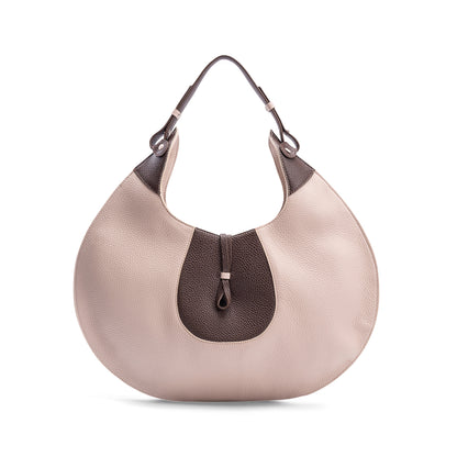 Luna Tote Bag Driftwood Chocolate - Italian Leather Tote - Back View