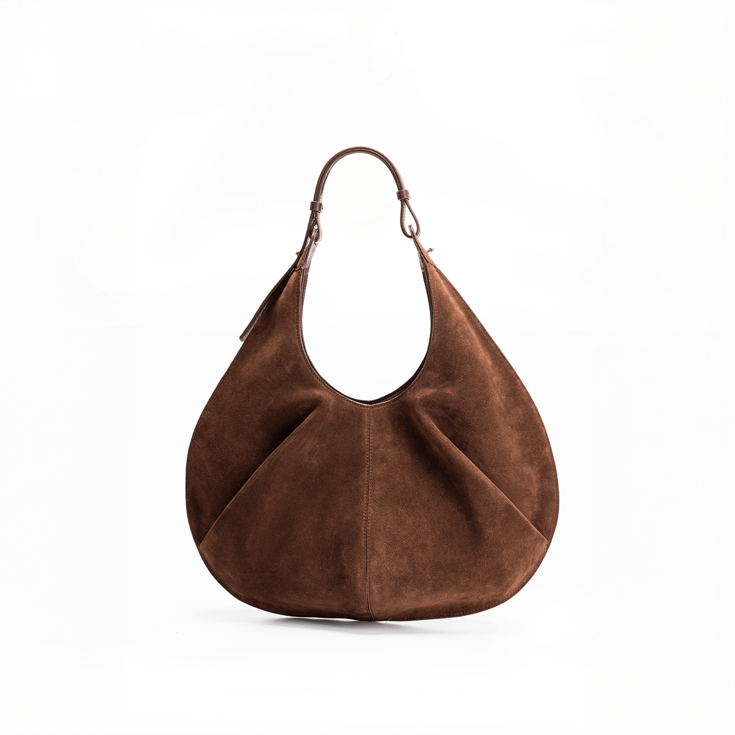 The Back View of Onda Tote Bag in Brown Suede  Italian Leather