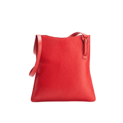 Simona Crossbody Bag in Amaranto - Italian Pebbled Leather Handbag - Back View