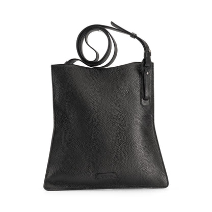 Simona Crossbody Bag in Black in Italian Pebbled Leather