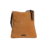 Borsa Gitana Simona a tracolla in camoscio color caramello / cioccolato