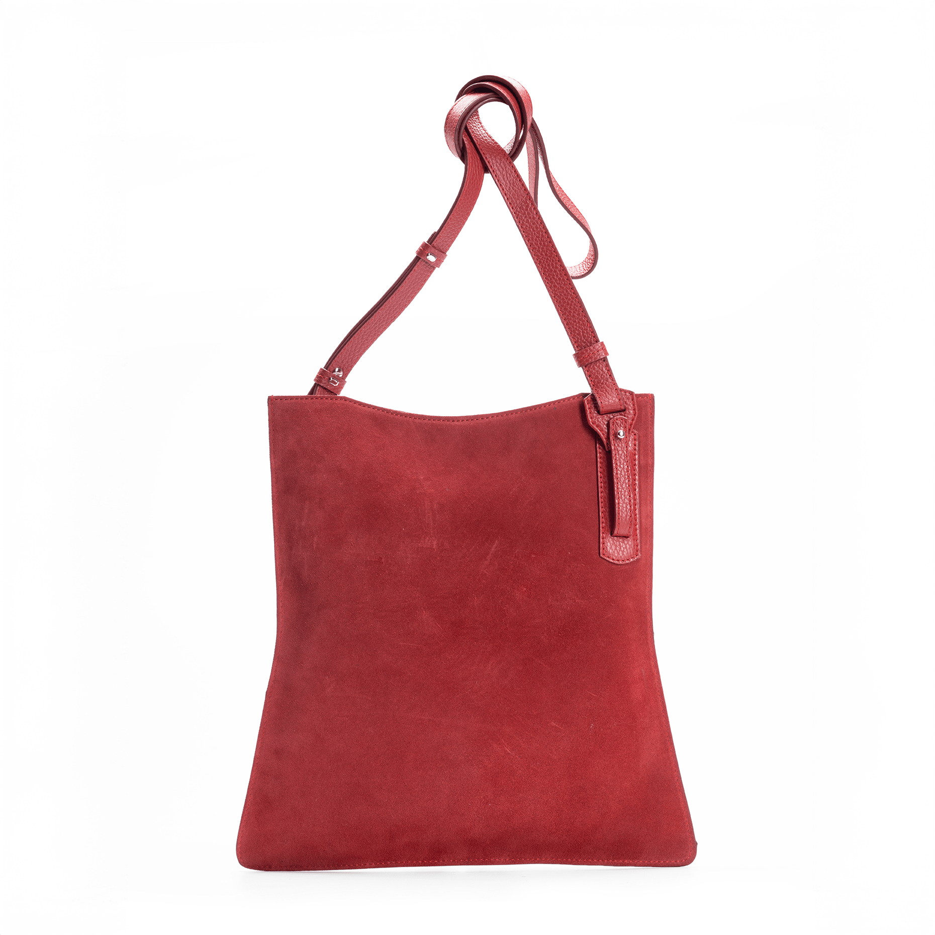 Simona Crossbody Bag  - Red Italian Suede Leather