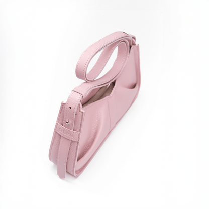 Gitana Shoulder Bag Isla – Camelia | Top Zip and Strap Detail in Italian Pebble Calf Leather