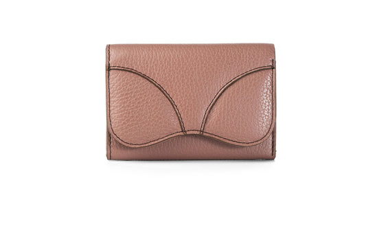 Gitana Ala Ladies Wallet Balsamic — front view, Italian pebble leather, wing flap detail