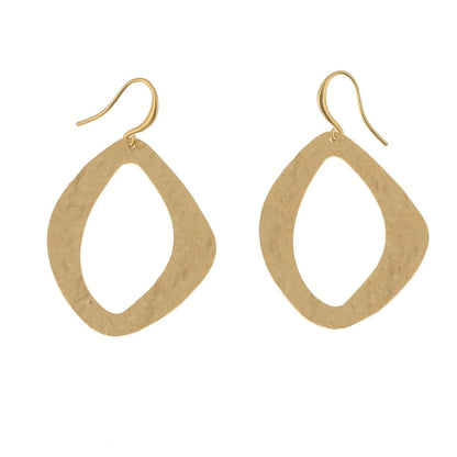 Gold hoop earrings on a white background
